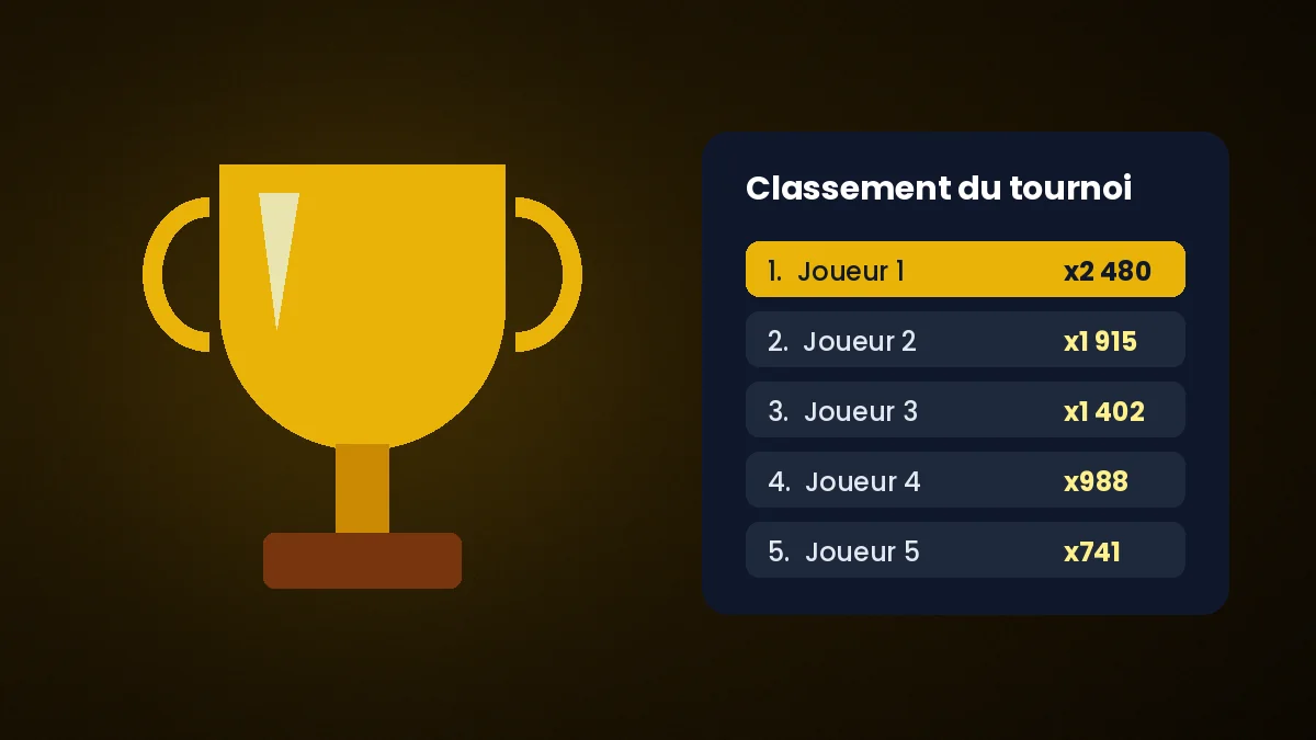 Illustration d'un trophée et d'un classement de tournoi